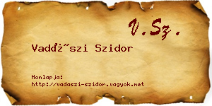 Vadászi Szidor névjegykártya